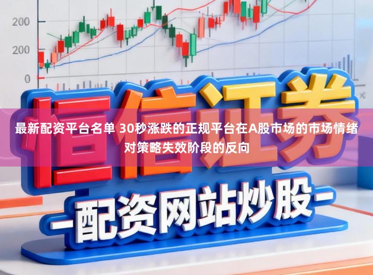 最新配资平台名单 30秒涨跌的正规平台在A股市场的市场情绪对策略失效阶段的反向
